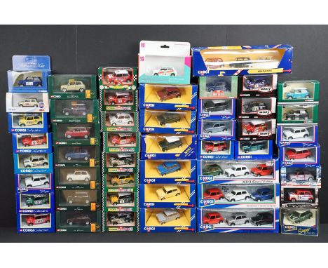 48 Boxed Corgi Mini related diecast models to include 7 x 40th Anniversary models featuring CC82201, 04507, 04502, etc, 4 x C