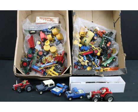 Collection of farming related diecast models to include examples from Britains, Corgi, etc featuring Britains 2680 Massey Fer