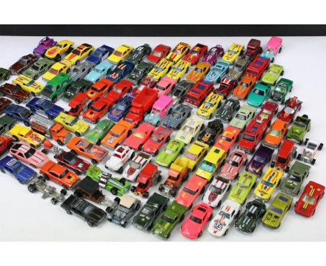 Over 100 Mattel Hot Wheels diecast models circa 1970s to include Redline 