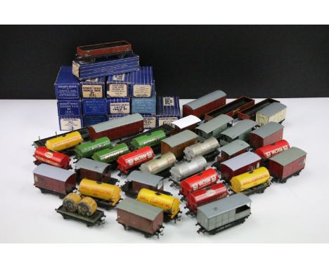 50 Hornby Dublo items of rolling stock to include 14 x boxed examples featuring Petrol Wagon Power Ethyl, SD6 12 Ton Ventilat