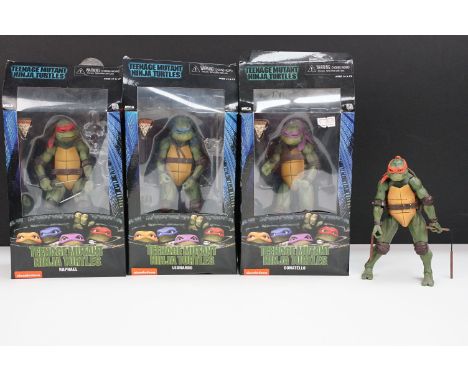 Teenage Mutant Ninja Turtles - Three boxed Neca TMNT Movie figures to include Raphael, Donatello and Leonardo plus an unboxed