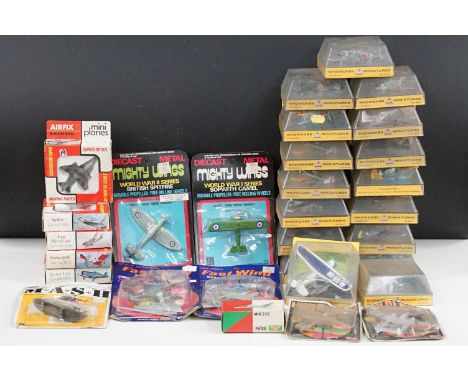 29 Boxed / cased / carded diecast model planes to include 16 x AHM Showcase Miniatures models including SM-8, Hein Tony K1-61