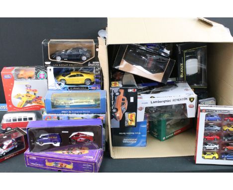 32 Boxed diecast models to include AutoArt 60212 Ford Focus RS WRC, Motor Max Saleen SR, Corgi 08807 Cadbury's Dairy Milk, Br