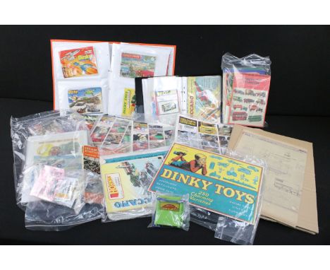 Collection of various advertising and toy catalogues to include folder of various Dinky diecast toy catalogues including 1st 