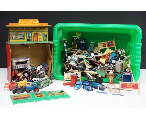 Large quantity of Dinky diecast model accessories, mainly circa Mid 20th C features road signs, 781 ESSO petrol pump sign and