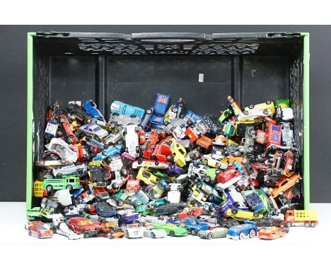 Around 400 Mattel Hot Wheels diecast models from 1970-2000s including Redline and Rrrumbler examples 