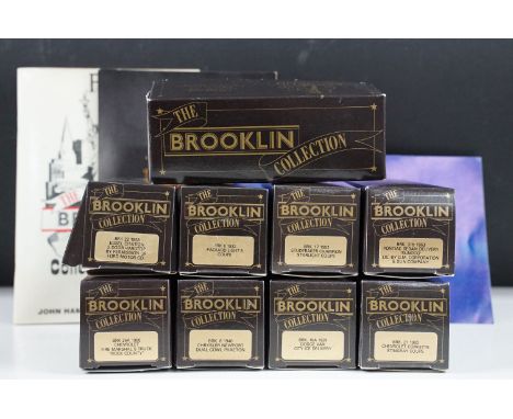 Nine boxed 1/43 scale Brooklin Models diecast models to include BRK 31b 1953 Pontiac Sedan Delivery 'Sunoco' LIC By G.M. Corp
