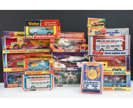 15 Boxed diecast models to include Matchbox Adventure 2000 K-2002 Flight Hunter, Matchbox Superkings K-13 Aircraft Transporte