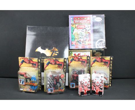 Nine boxed / carded TV Related figures featuring 4 x Toy Biz Spider-Man 2 figures (Twist N' Shoot Spider-Man, Web Climbing Sp