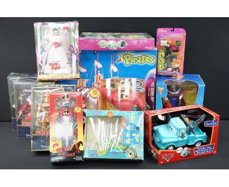 Collection of boxed Disney figures featuring Femosa Disney Adventures Peter Pan Pirates (sealed contents), 3 x Adventurers fi