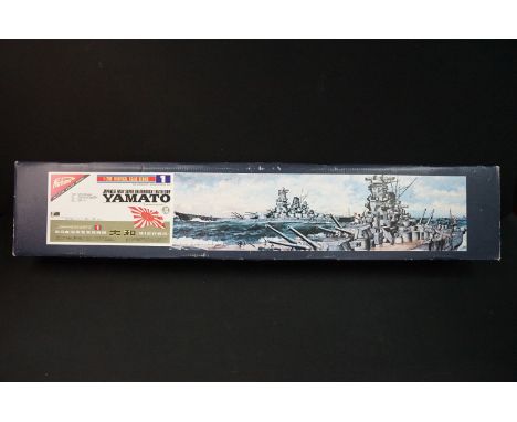 Boxed Nichimo 1/200 Identical Scale Series 1 Japanese Navy Super Dreadnought Battleship Yamato plastic model kit, all appeari