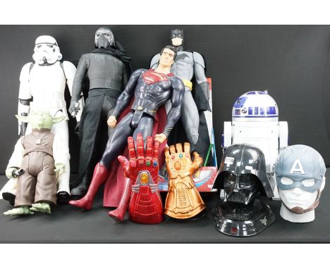 Collection of TV Related figures &amp; collectibles featuring 6 x Jakks Pacific figures (Kylo Ren, Batman, Superman, Stormtro