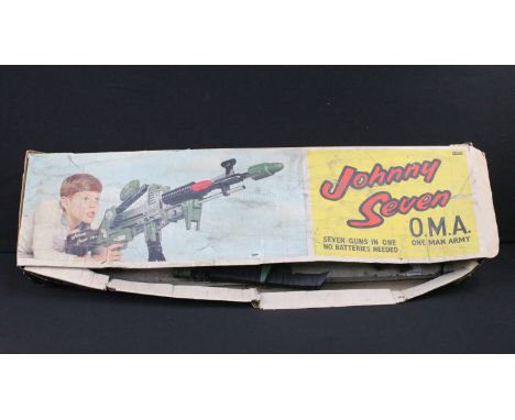 Boxed Topper Toys Johnny Seven "OMA" One Man Army Rifle with gun with 1 x Grenade, 1 x armour piercing shell, 1 x anti tank a