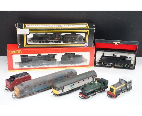 Seven OO / HO gauge locomotives to include boxed Dapol D16 2P 4-4-0 BR Black 890335, boxed Hornby County of Salop 1026 (wheel