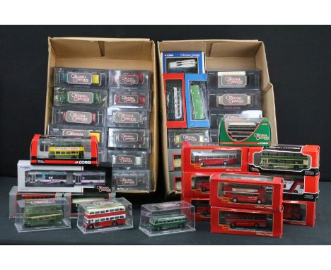 44 Boxed / cased Corgi Original Omnibus diecast model buses to include Midland Red, Limited Edition, Heritage Fleet, etc feat