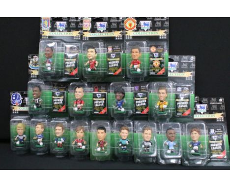 Football - 16 Original carded Corinthian figures to include Eric Cantona Manchester United, Neil Ruddock Liverpool, Nick Barm