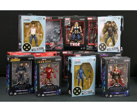 18 Boxed Marvel Legend Series action figures featuring Stan Lee, The Mighty Thor, Captain America, Red Skull, Iron Man VII, I