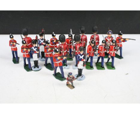 Quantity of 20 metal military soldier figures to include Johillco / John Hill &amp; Co examples featuring Napoleonic Soldiers