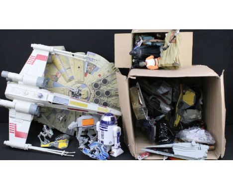 Star Wars - Collection of Star Wars vehicles, figures &amp; collectibles to include 1 x unmarked X-Wing (approx. dimensions L