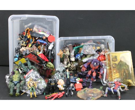 Large Collection of Hasbro, Sideshow, DC, etc figures featuring The Flash, Batman, Green Lantern, Gladiator Hulk, Superman, A