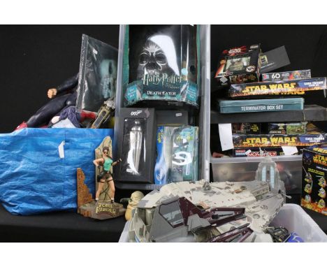 Large quantity of various toys to include contemporary Star Wars figures and vehicles to include Millennium Falcon, Death Sta