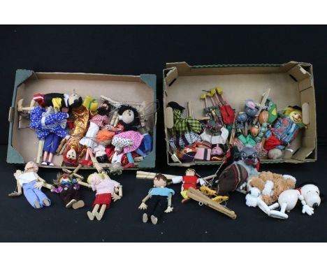 Collection of vintage &amp; contemporary puppets to include Pelham Wolf, Pelham Mouse, Pelham Tyroleon Boy, Pelham Gypsy Girl