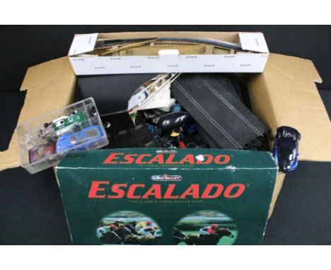 Collection of various toys to include quantity of Scalextric featuring various track and accessories and cars including Bugat
