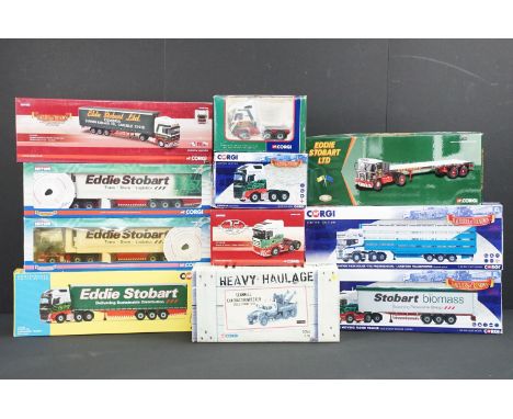 11 Boxed Corgi ltd edn 1/50 Eddie Stobart diecast models featuring CC12306 Heavy Haulage Scammell Contractor, CC13801 Mercede