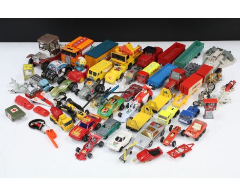 Quantity of play worn diecast, plastic and tin plate models to include Majorette, Polistil, Smurfs, Kenner Star Wars, Zylmex 