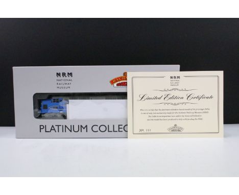 Boxed ltd edn Bachmann OO gauge NRM Platinum Collection Deltic Prototype locomotive, complete with paperwork and stand