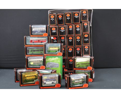 45 Boxed EFE Exclusive First Editions diecast model buses, all ex with a some discolouring to box windows (two boxes)