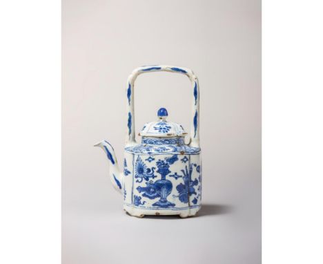 Kangxi Period (1662-1722) Painted with a version of the ‘Hundred Antiques’ design and flowers motifs (Chips and frits)Height: