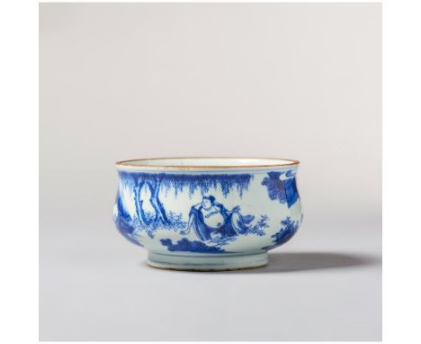 Transitional Period, 17th century, with an apocryphal Jiajing mark composed of six characters in underglaze blue of bombe sha