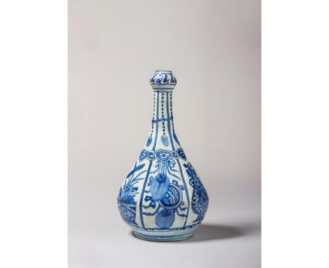 Ming Dynasty, Wanli period (1563-1620). Decorated with vertical panels enclosing vases with flowers, precious objects, and ha