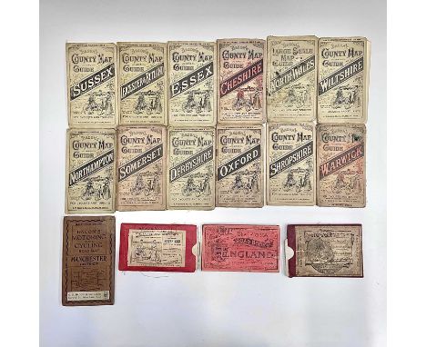 'Bacon's Cycling Road-Map of England,' sheets no. 2 and 7, printed on silk; 'Bacon's County Map and Guide,' Derbyshire, Chesh