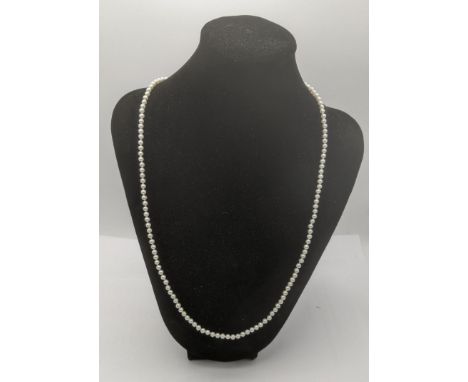 A Pearl single strand necklace having a 14ct white gold catchLocation:If there is no condition report shown, please request