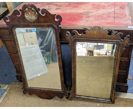 Two Chippendale style mirrors to include a George III walnut wall hanging mirror, 92.5cm h x 51cm wLocation: A1BIf there is n