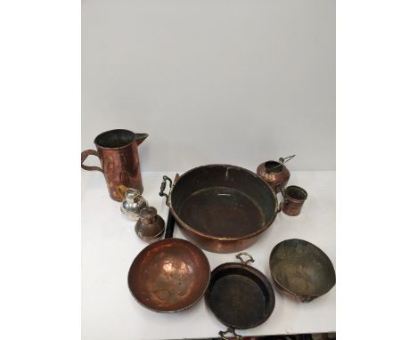 Copper to include a preserve pan, chamber stick, jugs and other itemsLocation: GLIf there is no condition report, please requ