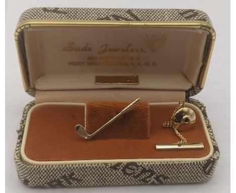 A 14ct yellow gold tie pin fashioned as a golf club 1.3g with a boxLocation:If there is no condition report, please request.