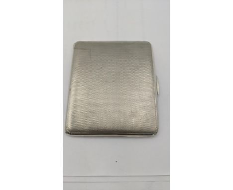 A silver cigarette case having engine turned decoration and gilt interior Birmingham 1940, 121.2g Location:If there is no con