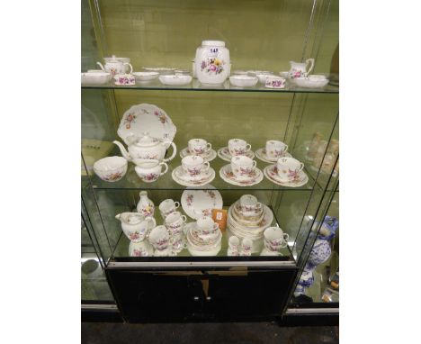 EXTENSIVE SET OF ROYAL CROWN DERBY TEAWARES, VASES, PIN DISHES, TABLEWARE INCLUDING: PLATES, SIDE PLATES, NAPKIN RINGS, JUGS,