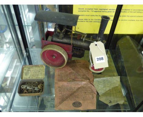 GERMAN DC MODEL OF A STEAM TRACTION ENGINE RED LIVERY AND ORIGINAL INSTRUCTION LEAFLET