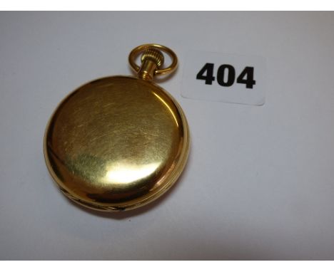 18CT GOLD FULL HUNTER POCKET WATCH WHITE ENAMEL DIAL 89.7G OVERALL 