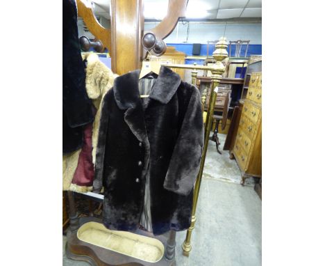 VINTAGE LADIES FUR COAT SIZE 14 WITH CELTIC TWIST BUTTONS 