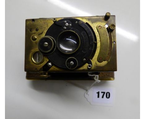 COMPUR BRASS AND LEATHER CASED BELLOWS VEST POCKET CAMERA