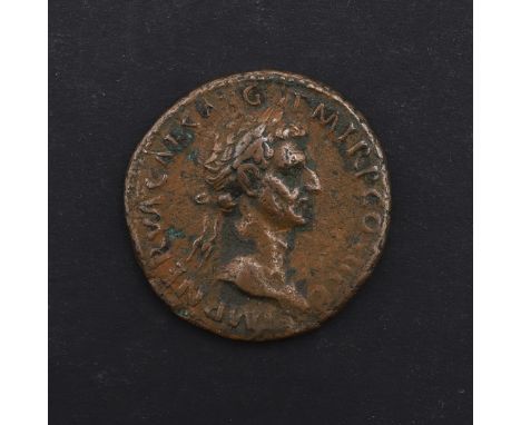 ROMAN IMPERIAL COINAGE: NERVA 96-98, BRASS SESTERIUS. Brass Sestertius of Nerva Laureate head r. within IMP NERVA CAES AUG P 
