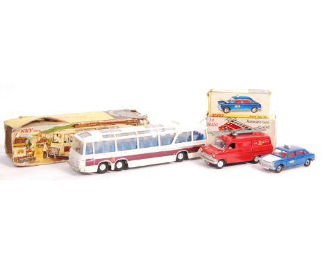 A collection of x3 original vintage Dinky Toys made boxed diecast models, comprising; No. 282 Austin 1800 Taxi (model near mi