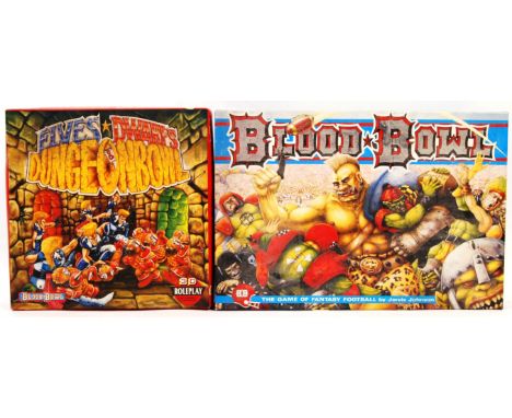 Two original vintage Games Workshop (Warhammer) made Blood Bowl sets. Comprising the original Blood Bowl fantasy football by 