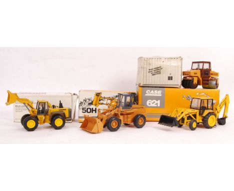 A collection of 5x Conrad 1:35 scale diecast model construction vehicles to include; model 2425 Hanomag Radloader Wheel Loade