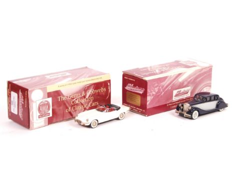 Two rare Milestone Miniatures made 1/43 scale precision diecast boxed models - both Jaguars - to include; GC22W Jaguar V12 E 